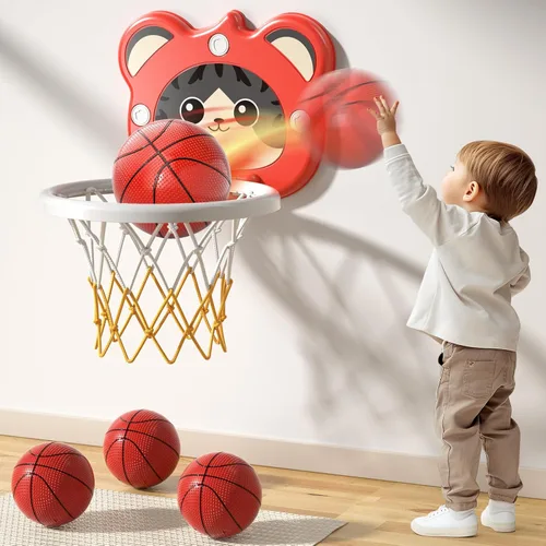 Bennol Bath Toys for Toddlers – Bathtub Basketball Hoop with 4 Soft No-Hole Balls
