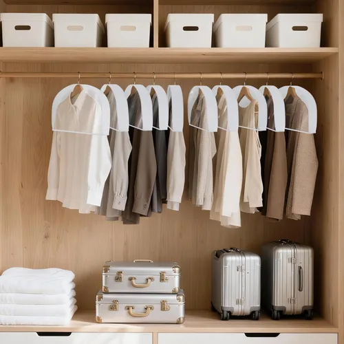 Vista 5 de Kntiwiwo Fundas de hombro para colgar ropa (juego de 10) cubiertas de polvo transpirables para prendas de vestir cubiertas protectoras de ropa