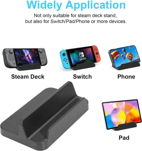 Vista 3 de Tangaroa Soporte para interruptor y cubierta de vapor, accesorios Steamdeck Soporte básico con almohadilla de silicona antideslizante, compatible
