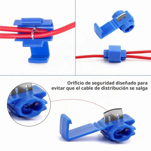 Vista 5 de 100 piezas de conectores de cable de empalme rápido sin soldadura, conector de empalme de calibre 18-14 AWG (unificador de cables), conectores