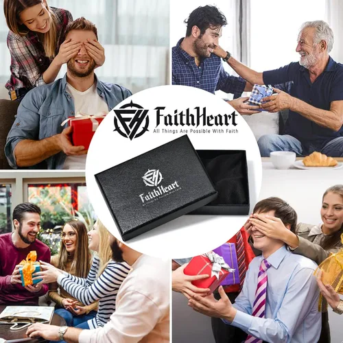 Vista 7 de FaithHeart San CristóbalJudeJoséAntonioTomásBenedictoPatricio Collar de acero inoxidable Medalla de Santos Patronos Católicos Joyas Amuleto