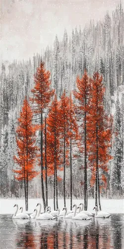Winter Tree Diamond Painting Kits for Adults Beginners, 5D Full Drill Diamond Art Kits Gem Art for Home Wall Decor, Rhinestone Embroidery Crafts,