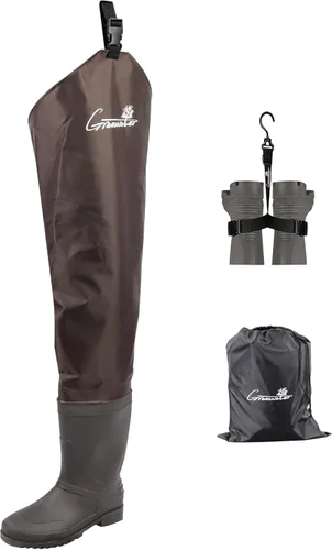 GREENWATER Vadeadores de cadera para hombres y mujeres con botas impermeables, 2 capas con tacos para pesca y caza