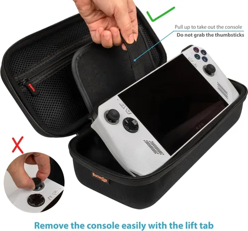 Vista 4 de ButterFox Large Carry Case Bag For ASUS Rog Ally Handheld 2023 and Rog Ally X with Built-in Stand, Fits Charger, Large Accessories Pocket for 65W