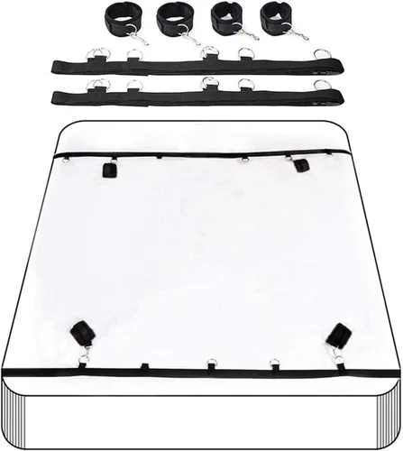 Vista 3 de Pulseras de mano sexual para mujer, bandas de resistencia sexual con correa de tobillo, kit de sujeción ajustable para muñeca y tobillo, cuerdas