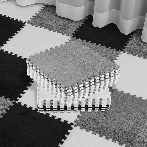 Vista 7 de Amylove Paquete de 36 Alfombrillas de Suelo de Espuma Suave Cuadradas Entrelazables con Borde, Baldosas de Alfombra Esponjosas, Alfombrilla