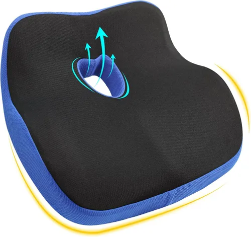 Vista 11 de Cojín de asiento de coche: cojín ergonómico de espuma viscoelástica para aliviar el dolor de ciática, almohada de asiento de conducción más grande