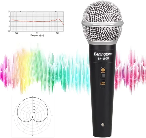 Vista 8 de Micrófono vocal dinámico, carcasa de metal, micrófono para cantar, hablar, con cable, cabina XLR de 25 pies, cardioide, con interruptor