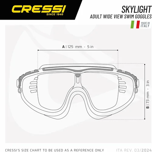 Vista 3 de Cressi Skylight, Clear-White/Blue, Clear Lens