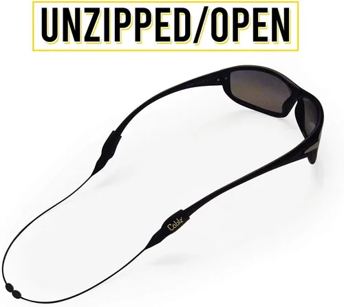 Vista 7 de Cablz Colorz Zipz - Correa de retención ajustable para gafas, ligera, perfil bajo, recubierto de acero inoxidable, 14 pulgadas