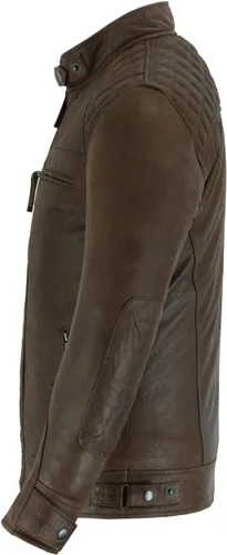 Vista 12 de Vance Leather ' Cafe Racer - Chaqueta de piel de cordero encerada para hombre, color marrón Austin