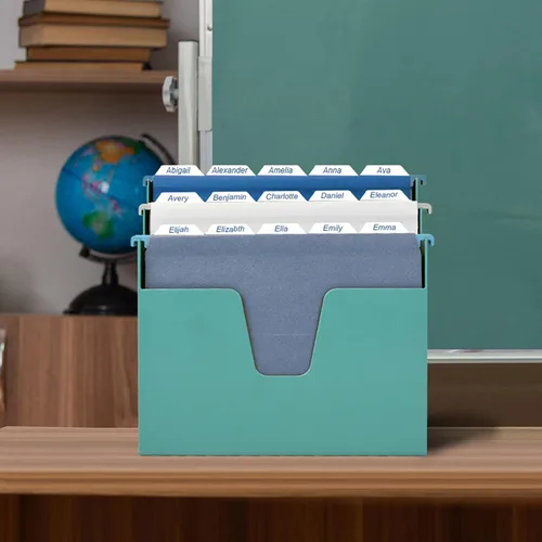 Vista 6 de Acrimet 3-Tier Horizontal Hanging File Folder Holder Organizer, Letter Size, Ladder-Style, Open-Top Plastic File Box for Office, Home & School