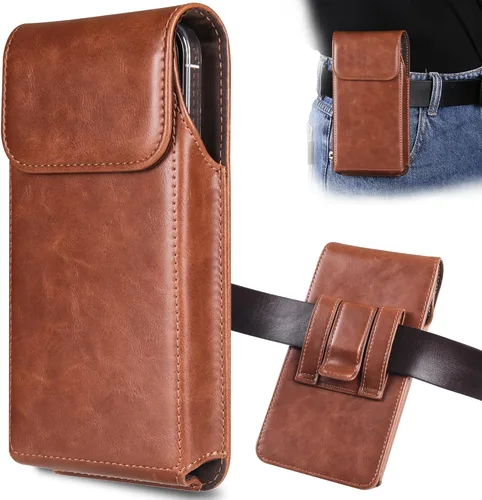 Vista 9 de Funda con clip para cinturón para iPhone 17, 17 Pro, 16, 16 Pro, 15, 15 Pro, 14, 14 Pro, 13, 13 Pro, 12, Galaxy S25, S24, S23, Funda de cuero
