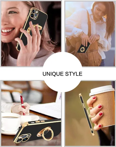 Vista 6 de BENTOBEN Funda para iPhone 13 Pro, iPhone 13 Pro, ajuste delgado, soporte de anillo de 360°, atril, soporte magnético para automóvil, soporte