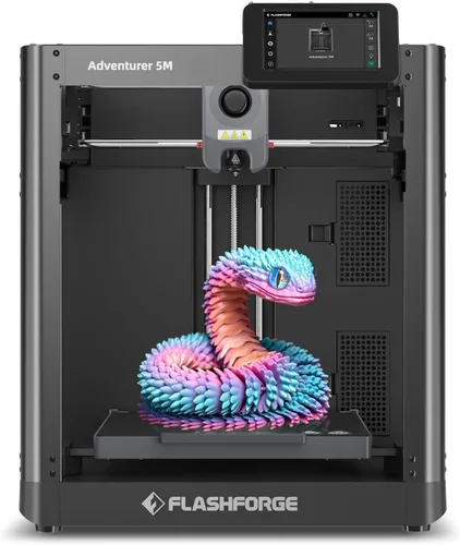 FLASHFORGE Adventurer 5M Impresora 3D con Nivelación Automática Completa, Impresión de Alta Velocidad Máxima de 600mm/s, Extrusora Directa de 280°C