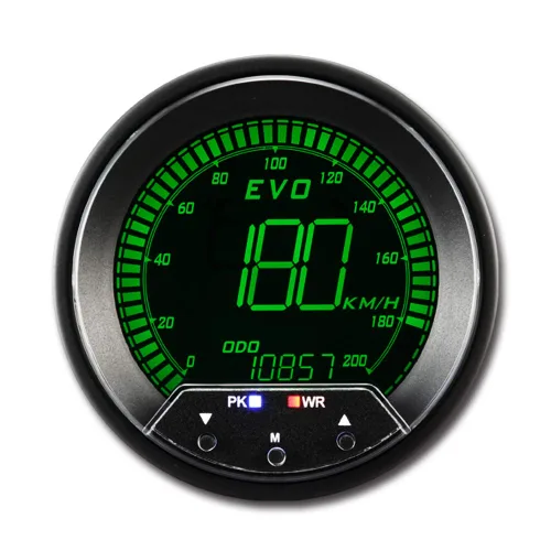 Vista 4 de MOTOR METER RACING Serie EVO 85 mm 3-3/8" Velocímetro digital GPS de 200 km/h con retroiluminación LED en azul, rojo, blanco y verde, función