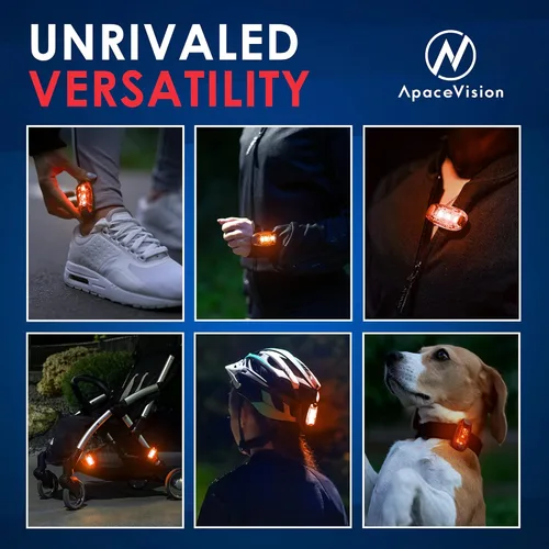Vista 5 de LED Safety Light (2 Pack) - Clip On Strobe/Running Lights for Runners, Dog, Bike, Walking, Boat, Kayak, Stroller and More - High Visibility
