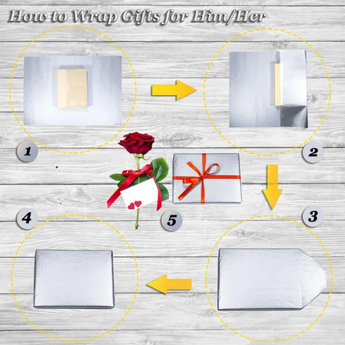 Vista 7 de 100 hojas de papel de seda plateado Artdly 12 x 20 pulgadas, papel de regalo plateado a granel para bodas, cumpleaños, proyectos DIY, envoltorios