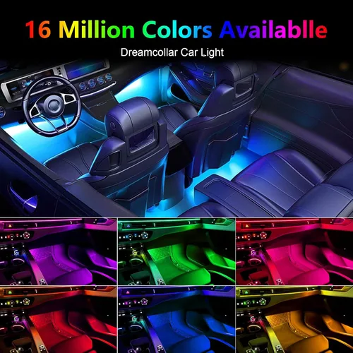 Vista 4 de WEBUPAR Luces de acrílico para interiores de automóvil, accesorios de automóvil, tira de luces LED 10 en 1 con control de aplicación, 175 pulgadas