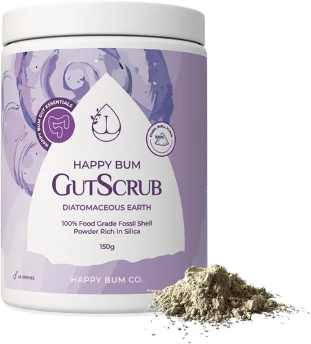 Happy Bum - Polvo mineral de tierra de diatomeas de grado alimenticio, 5.29 oz | Fine mineral powder made with food grade diatomaceous earth in a