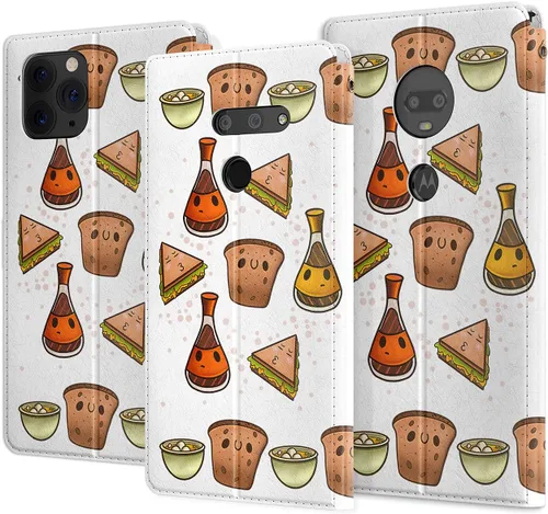 Vista 4 de Funda de repuesto para Huawei P30 Pro P30 Mate 30 Pro Mate 30 Mate 20 Pro Mate 20 Magnético Fast Food Art Salsa Folio Popcorn PU Cuero Tarjetero
