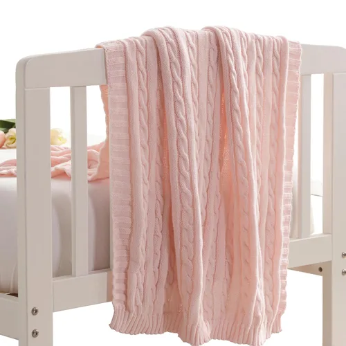Vista 18 de NTBAY Manta de punto de cable 100% algodón puro para niño pequeño, súper suave, cálida y transpirable, 30x40, manta para bebé para cuna, cochecito