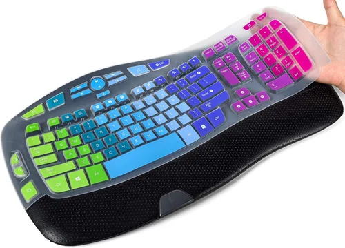 Vista 11 de CaseBuy Funda para teclado compatible con Logitech K350 MK550 MK570, accesorios de teclado inalámbrico Wave K350 MK550, protector de silicona