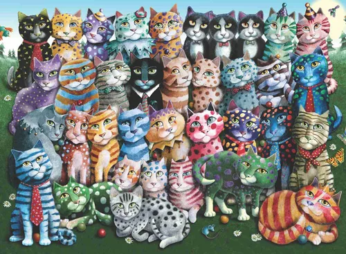 Anatolian Puzzle - Cat Family Reunion 1000 Piece Jigsaw Puzzle #1030