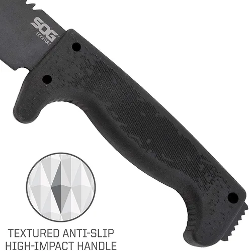 Vista 4 de SOG fari 10 in. Machete, Kraton, Tanto Plain
