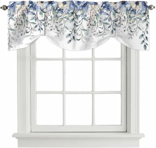 Vista 20 de Cortinas de verano con cenefa de amarre para ventanas, cortinas costeras de cocina costeras para ventanas, cortinas náuticas junto al mar, beige