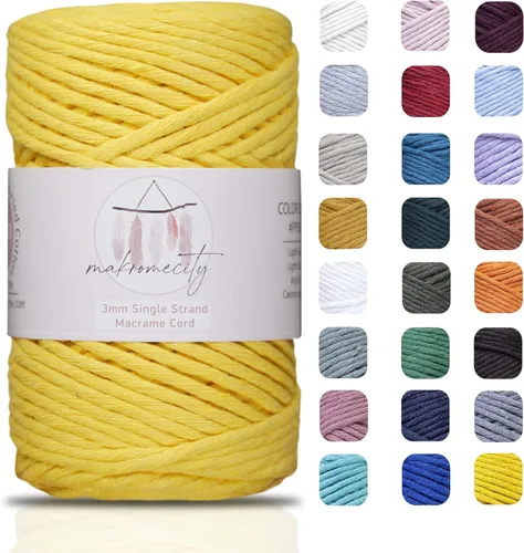 Vista 102 de Makromecity, Cordón de macramé de un solo hilo de 3 mm x 100 yardas (300 pies) de 3 mm de cordón de algodón azul bebé para arte y manualidades