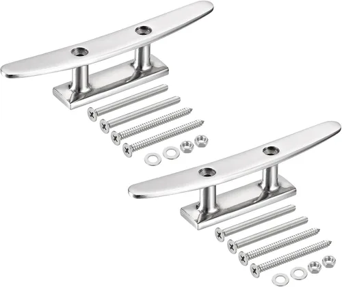 Vista 8 de uxcell Boat Cleat Open Base, 316 Stainless Steel Dock Cleat for Kayak Boat