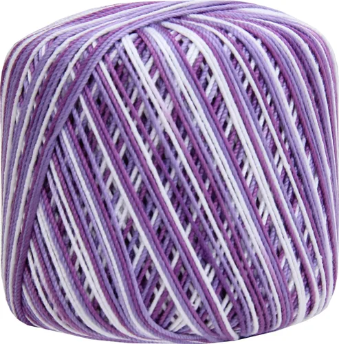 Vista 13 de Threadart Hilo de ganchillo multicolor 100% algodón puro - Azul mezclilla abigarrado - Talla 3 - Color 49