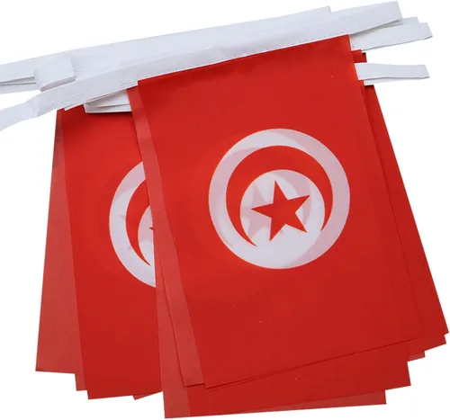 Vista 114 de Guatemala 19.7 ft BUNTING Flag 20 banderas 9'' x 6'' - Banderas de cuerda guatemalteca 5.9 x 8.3 in - AZ FLAG