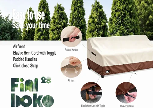 Vista 5 de Funda para sofá de 3 plazas, 76 pulgadas de ancho x 32 pulgadas de profundidad x 31 pulgadas de alto, fundas impermeables para muebles de exterior