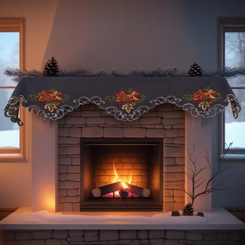 Vista 4 de Decozen Mantel Scarf for Fireplace, Fireplace Mantel Decor, Valentines Day Gifts, Gift for Her