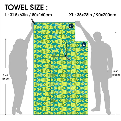 Vista 185 de 4Monster Toalla de playa de microfibra de secado rápido, toalla de viaje ligera súper absorbente para nadadores, toalla de camping sin arena