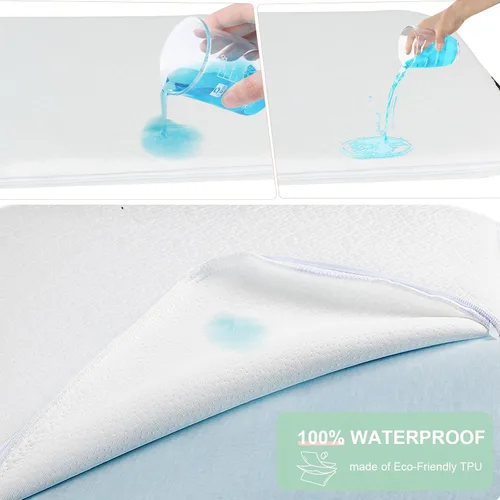 Vista 4 de Cubrecolchón de moisés, colchón de espuma viscoelástica de gel con funda extraíble para cuna Baby Delight Beside Me Dreamer (32.5 x 20 pulgadas)