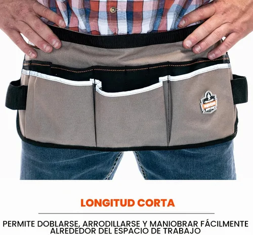 Vista 3 de Ergodyne Arsenal 5706 - Delantal de lona con 13 bolsillos, color gris
