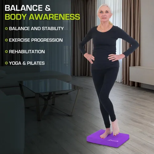 Vista 5 de ProsourceFit Exercise Balance Pad, Non-Slip Cushioned Foam Mat & Knee Pad for Fitness and Stability Training, Yoga, Physical Therapy