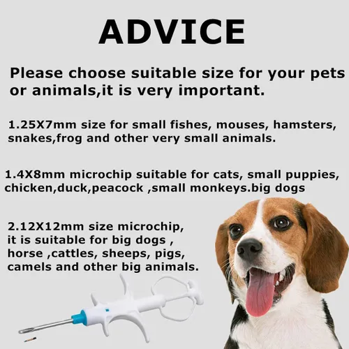 Vista 6 de Microchip universal para mascotas, microchip de implante de 134.2 kHz, registro FDX-B, microchip de identificación de mascotas para el manejo