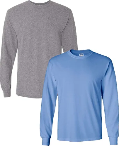 Vista 35 de Gildan - Camiseta de algodón y de manga larga para hombre, modelo G2400 (1) verde irlandés + (1) negro