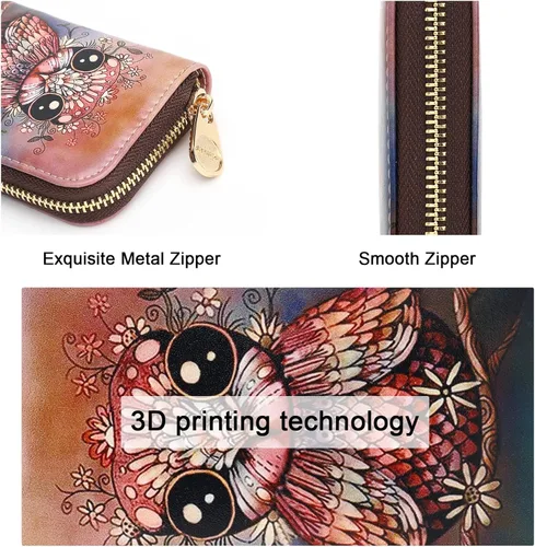 Vista 4 de APHISON RFID - Tarjetero, carteras para mujer. Funda para tarjetas de piel con cremallera para mujerniñaCaja regalo