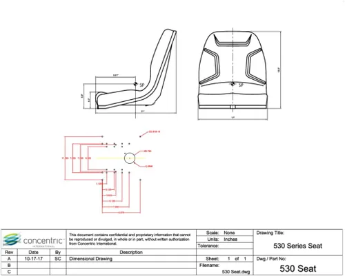 Vista 4 de Kubota Asiento de repuesto para tractor compacto (aplicaciones en la descripción) Farmer Bob's Parts 530000BK
