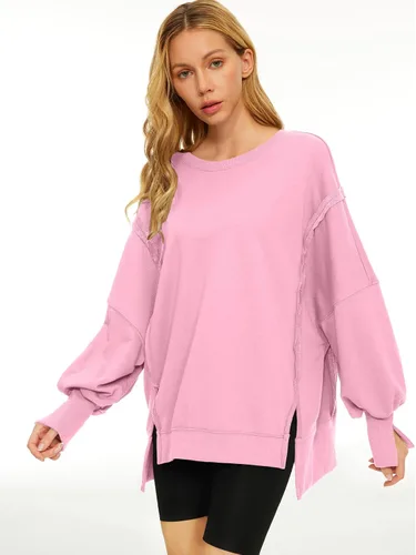 Vista 7 de Trendy Queen Sudaderas de cuello redondo de gran tamaño para mujer, ropa de otoño, a la moda, ropa de invierno Y2K para adolescentes y niñas