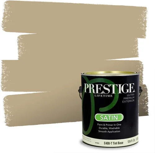 Vista 71 de PRESTIGE Pinturas de pintura exterior e imprimación en uno, 1 galón, plano, combinación comparable de Benjamin Moore* Manzanilla*