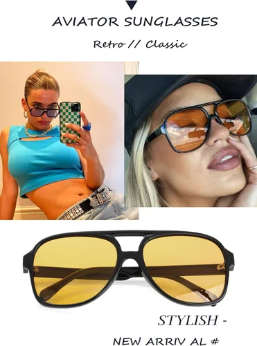 Vista 5 de Teumire Classic Polarized Aviator Sunglasses for Men Women Retro Oversized Frame Sun Glasses