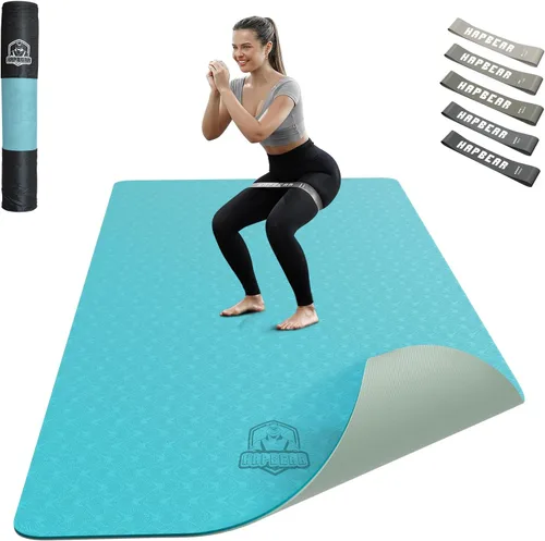Vista 8 de HAPBEAR Large Yoga Mat - 72"x36"x6mm (1/4 inch), Extra Wide Non-Slip Exercise Mat for Home Workout, Yoga, Pilates & Stretching, Durable &