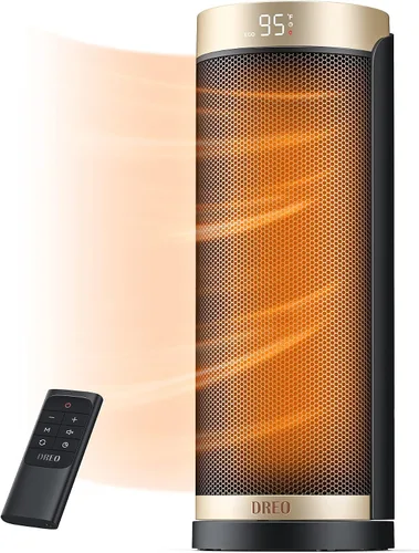 Dreo Calentador de espacio, calentadores eléctricos de 1500 W para uso en interiores con termostato, oscilación de 70°, 8 protecciones de seguridad,