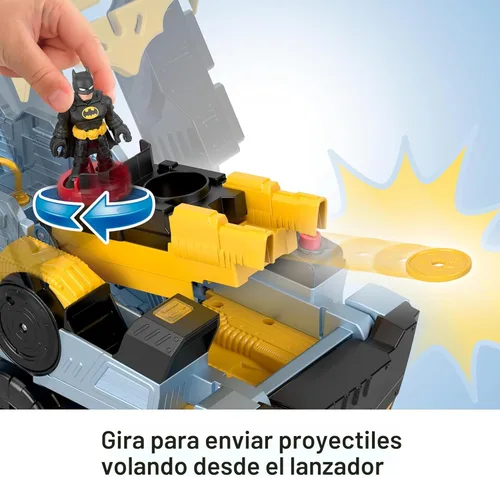 Vista 4 de Fisher-Price Imaginext DC Super Friends Batman Juguete Bat-Tanque Transformable con Luces, Sonidos y Figura para Juego de Simulación, Niños de 3+